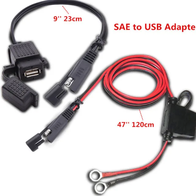 12V-24V MOTO IMPERMEABILE SAE Per Adattatore USB Caricabatteria