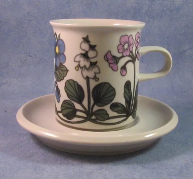 ARABIA OF FINLAND, Vintage, Flora Coffee Cup & Saucer, Excellent Condition