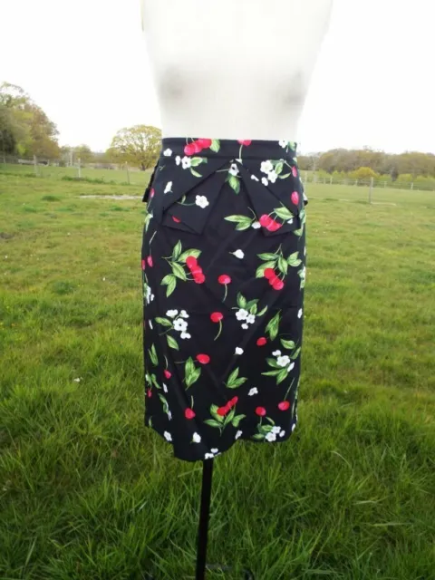 Black Floral Print Pleated Peplum Pencil Skirt With Stretch GRACE KARIN XL BNWOT