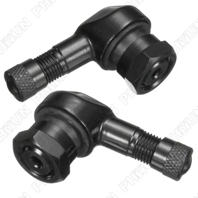 2pcs 11.3mm Black Motorcycle 90 Degree Rim Wheel Tire Valve Stems CNC Aluminum