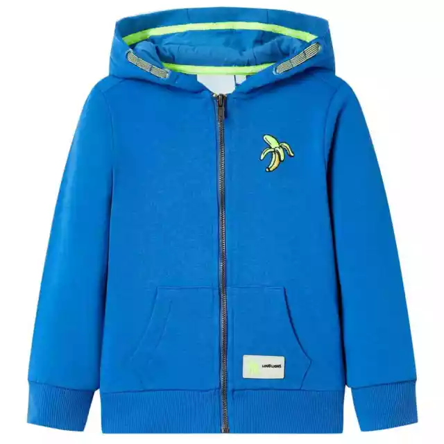 Sweatshirt à capuche avec fermeture éclair pour enfants bleu 104 Z9P8