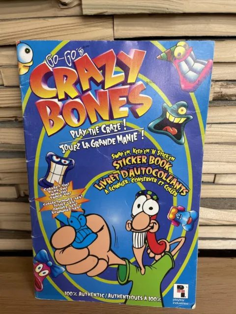 Crazy Bones Gogos STICKER BOOK 1998 partially filled maybe half full.