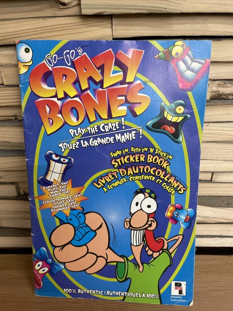 Crazy Bones Gogos STICKER BOOK 1998 partially filled maybe half full.