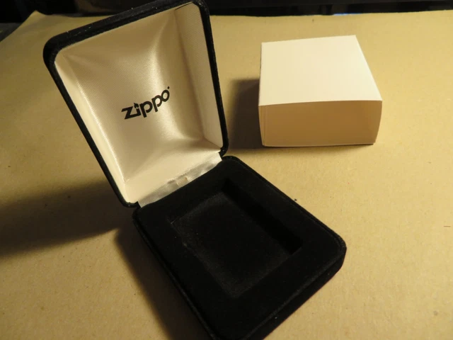 Zippo Lighter   New   Empty Flip Up Display Case   Black Velvet / Felt Box
