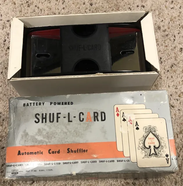 Vintage Battery Powered Card Deck Shuffler SHUF-L-CARD WACO Japan Works C Video