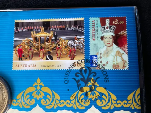 Queen Elizabeth II Coronation Coin and Stamp Collectable PNC 3