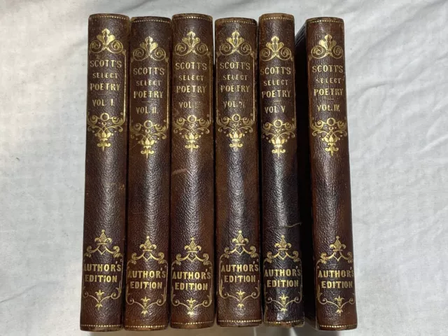 Antique Books 6 Volumes Sir Walter Scott Poetical Works- Author’s Edition