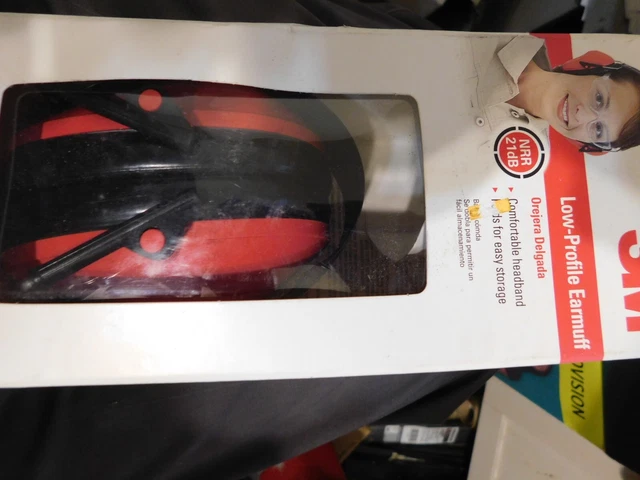 3M RED Adjustable POSITION Noise EAR Muff Sound REDUCING Hearing PROTECTION