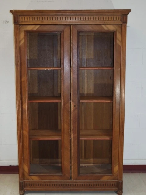 elegante libreria Napoleone III 1870 in noce francese
