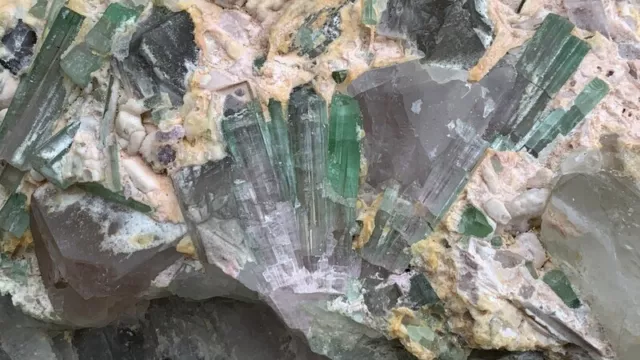 Morganite  Large Size Crystal SpeciminCombined With Tourmaline, Kunzite,  Quartz