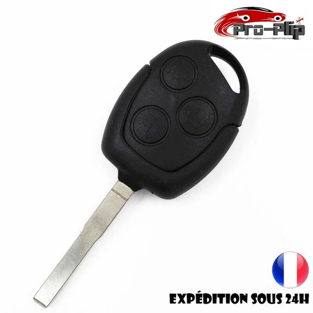 Coque Télécommande Plip 3 Boutons Pour Ford C-Max, Fiesta, Focus, Ka + Clé Vierge - Neuf