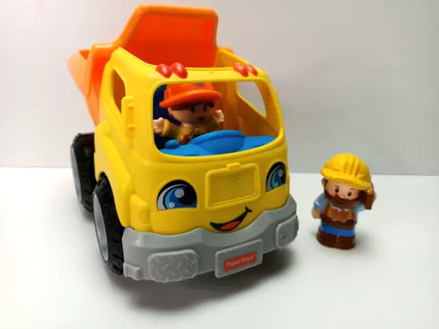 Fisher Price Little People - Truck With 2 People - Working - Construction - Toys