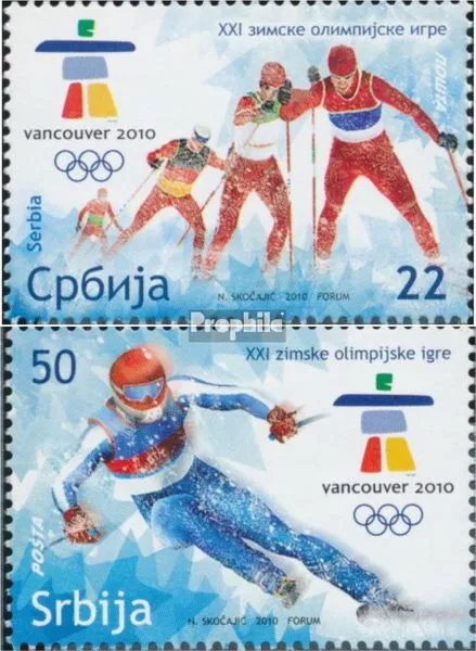 Serbia 337-338 (completa edizione) MNH 2010 Olympics Giochi invernali