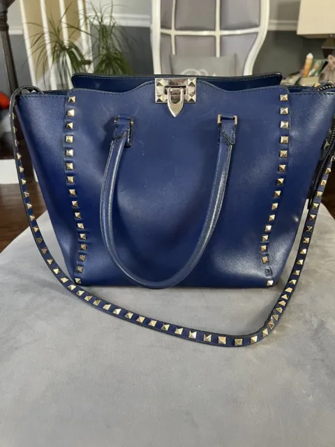 Valentino Garavani Tote Bag  Blue Leather