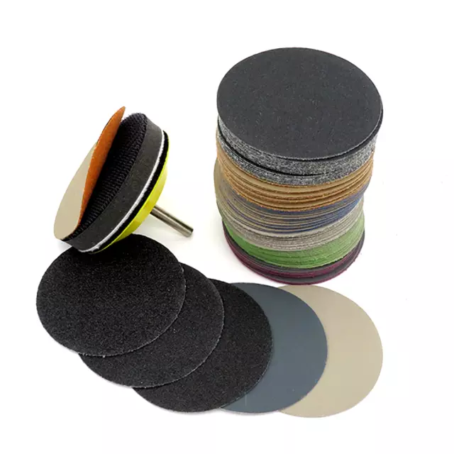 3" (75mm) Hook and Loop Sanding Disc 60#-10000# Grit Wet/Dry Sandpaper Pads