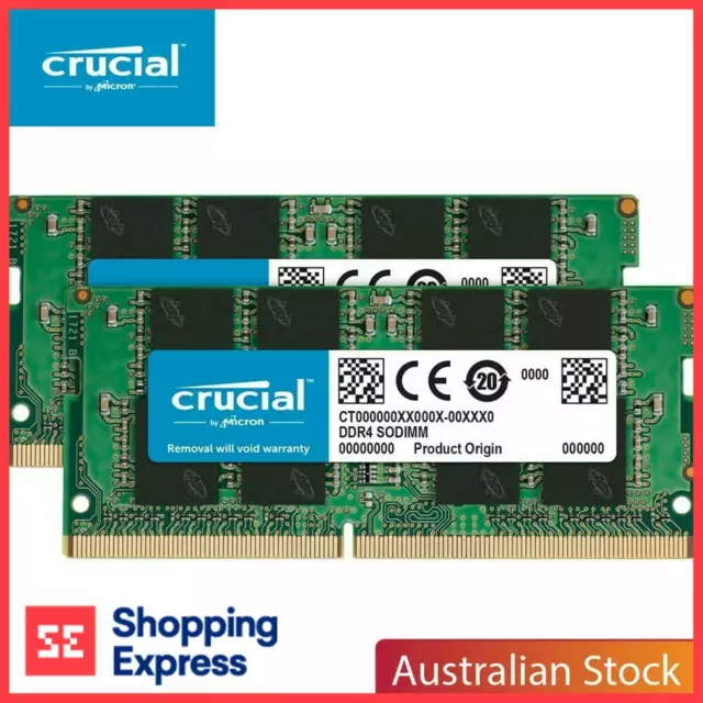 Crucial 16GB 2666MHZ DDR4 UDIMM 32GB Kit (2X16GB) PC4-21300 2Rx8 Desktop RAM  LOT
