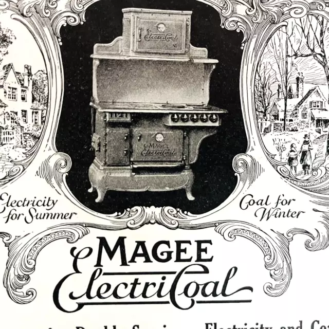 Vintage Ad 1921 Ephemera Magee Electri Coal Furnace Company