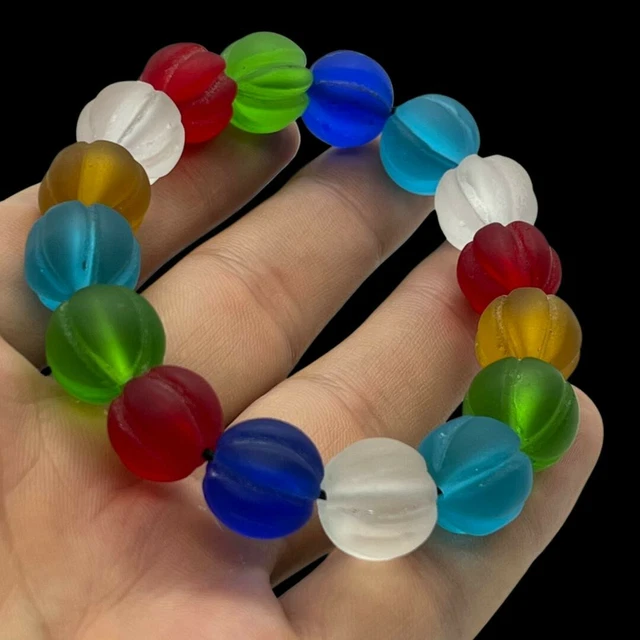 Antique Afghan Roman Glass Old Rare Multi Color Beads Bracelet Jewelry Collect