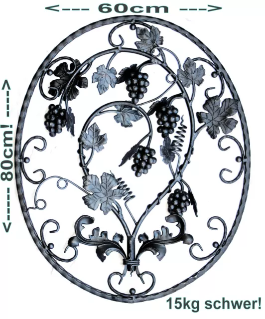 UHRIG Schmiede-Eisen Ornament mit Weinreben für Stahl-Geländer Zaun Gitter uvm.