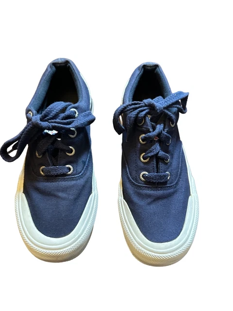 Polo Sport Ralph Lauren Blue Lace Up Canvas Sneakers Women's Size 7 Shoes