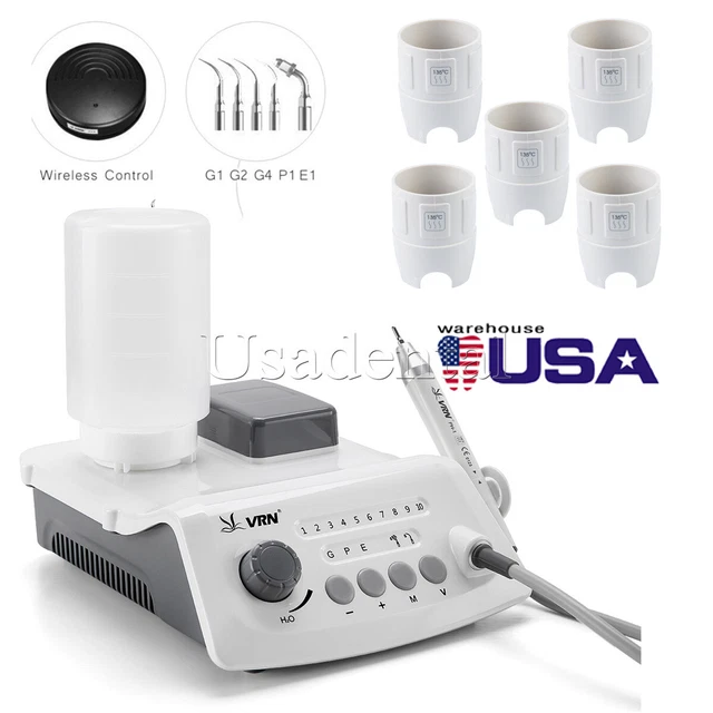 Dental Wireless LED Ultrasonic Scaler Handpiece w/Water Bottle VRN/5X Tip Wrench