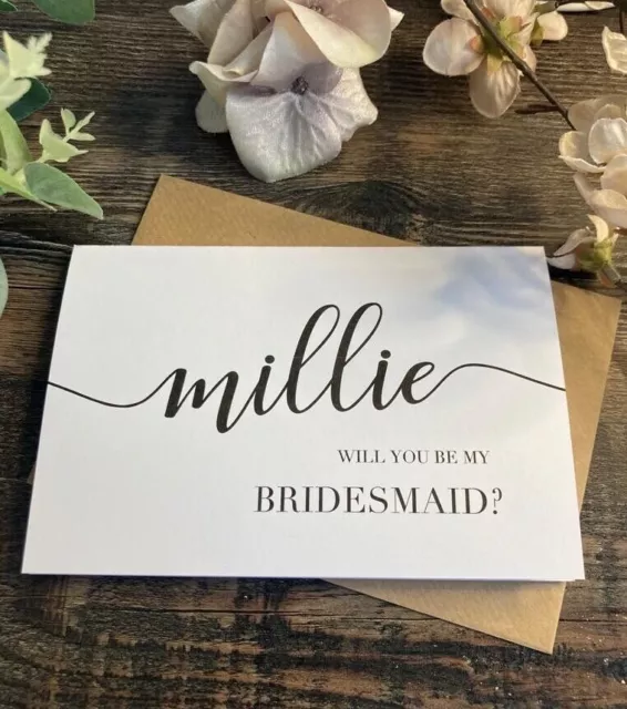 Personalised Will you be my bridesmaid Card Proposal Card Classic Elegant Style