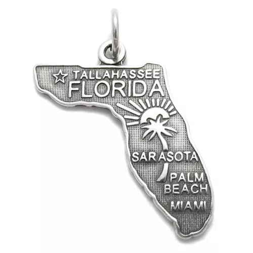 925 Sterling Silver Florida State Charm