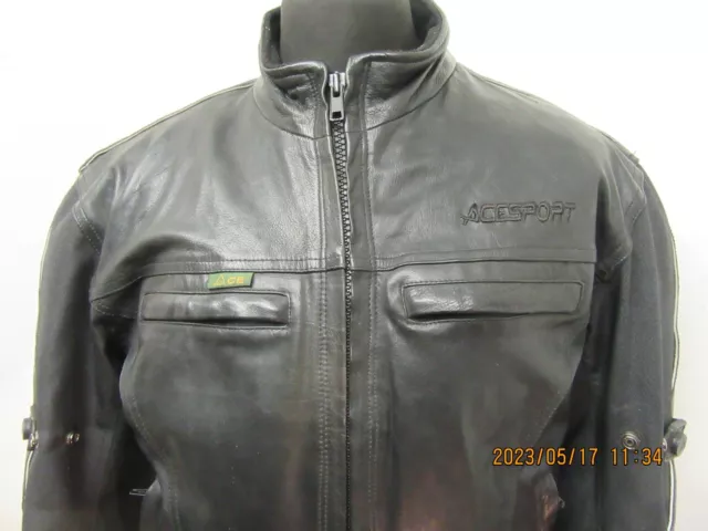 Vintage 90Er Leder Cafe Racer Motorradjacke Grösse L + Liner + Rüstung 3