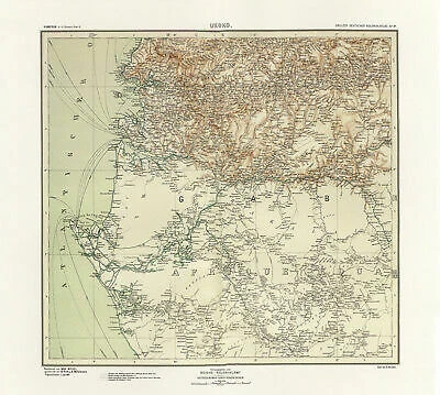 Landkarte von Ukoko Eschira Atlantischer Ozean Corisco Bakalai Kolonialatlas 126