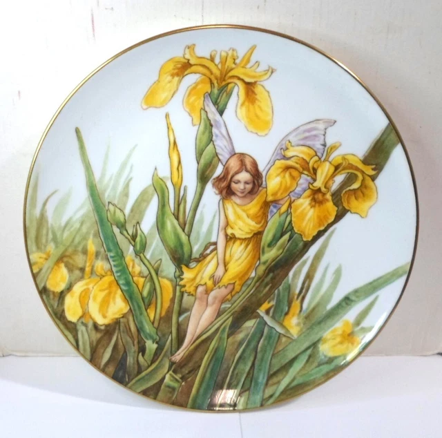 Vintage FLOWER FAIRY PLATE - IRIS FAIRY C M Barker Design by Border Fine Bone 8"