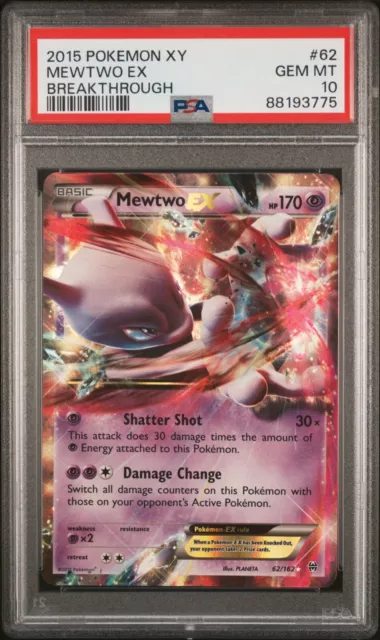 PSA 10 Mewtwo EX 62/162 Breakthrough Pokémon Card