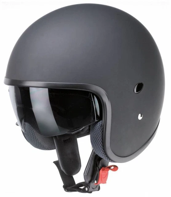 OUTLET REDBIKE Casco Moto Jet Omologato ECE Guscio in ABS Nero Opaco Visiera Ret