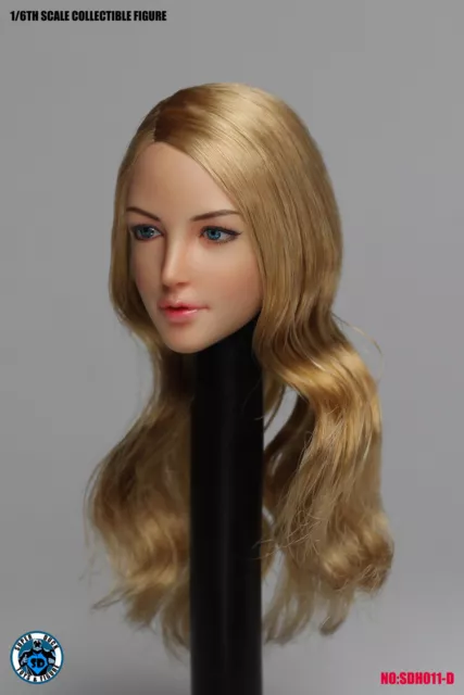 Super Duck 1/6 femelle boucles cheveux blonds tête pour corps phicen SDH011D 3