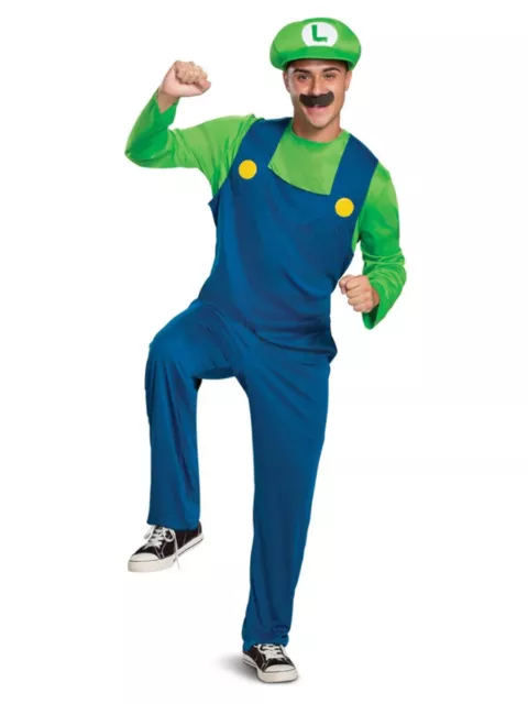 Nintendo Super Mario Brothers Luigi Costume Fancy Dress Costume