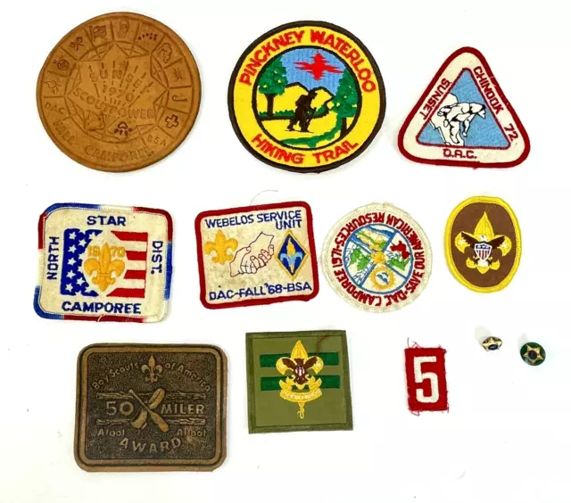 Lot  12 Vintage Boy Scouts Of America Patches Chinook Weblos North Star 50 Mile