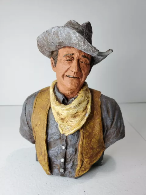 Original 1982 Daniel Monfort "John Wayne" Trail Boss Western Stone Sculpture