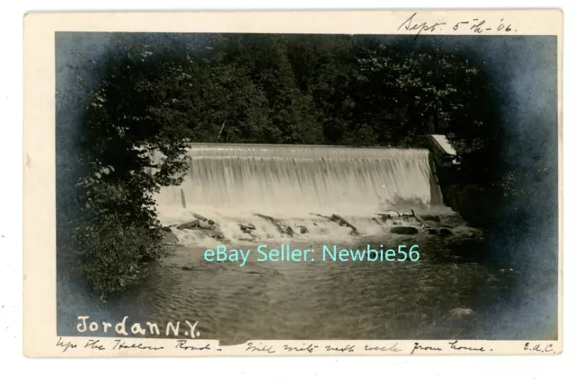 Jordan NY - WATERFALL AT HOLLOW ROAD - RPPC Postcard Onondaga County