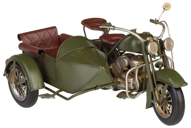 Motocyclette modèle motocycle moto nostalgie tôle métallique style antique 28cm