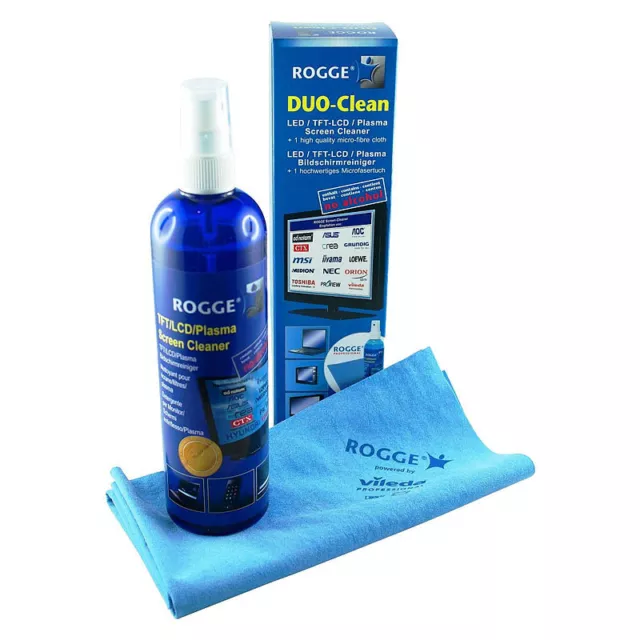 Rogge DUO-Clean TFT/LCD/Plasma-Bildschirmreiniger 250ml + Vileda Tuch