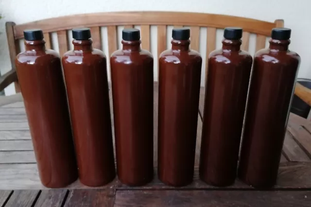 Steinkrug Flasche 0,7 Liter Füllvolumen 6 STÜCK