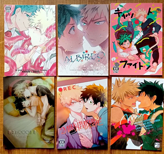 LOT OF 6 My Hero Academia Bakugo x Izuku Deku Midoriya Yaoi Doujinshi ...
