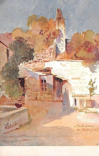 CPA. Illustrateur Leteurtre. Sur les coteaux de Mantes