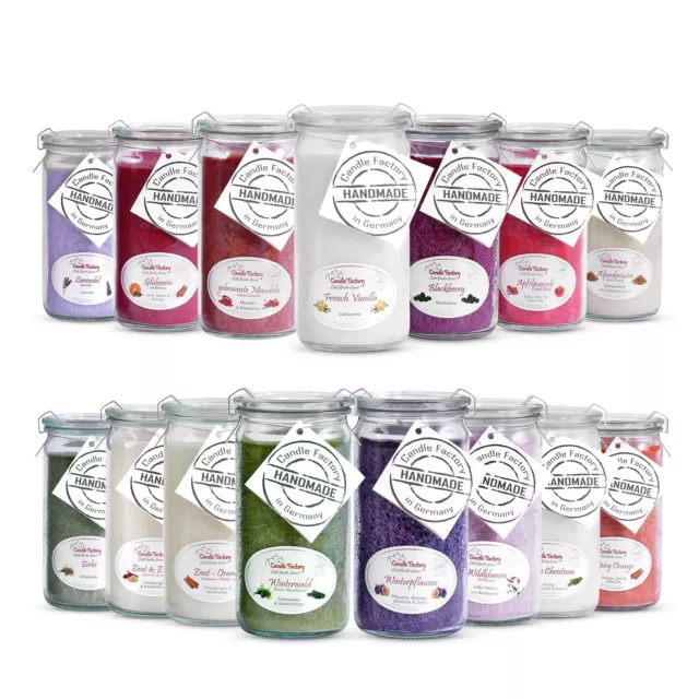 Candle-Factory Duftkerze aus Stearin im Weckglas Mini Jumbo brennt bis zu 70h