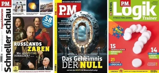 3 x P.M. Magazin + P.M. Logik - März 2024 + Februar 2024 - Neupreis je 6,50€