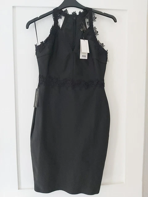 BNWT LIPSY BODYCON Bandage Dress Size 10 Black Lace Trim Evening Party Occasion 30.00 PicClick UK