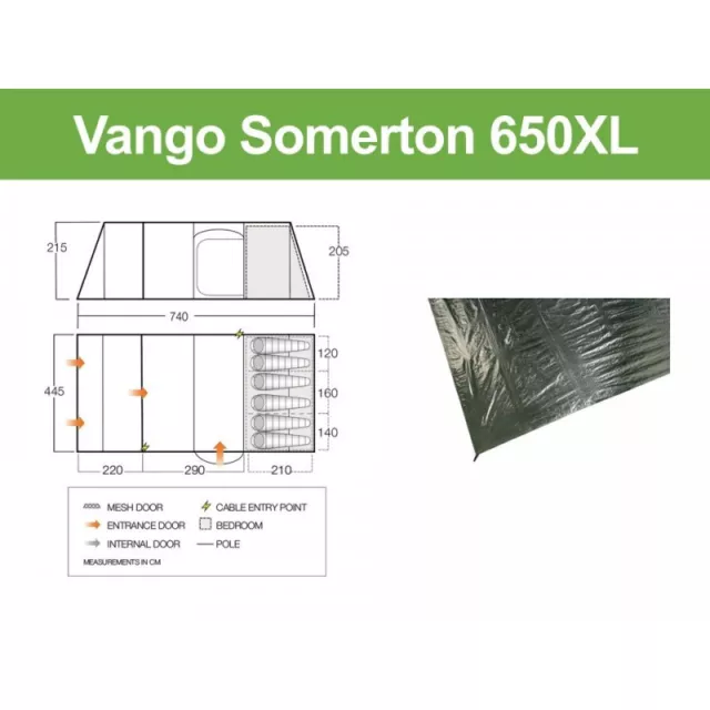 VANGO SOMERTON 650XL Large Tent Footprint Groundsheet Protector