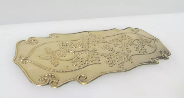 Brass Finger Plate Push Door Handle Art Nouveau Rose Floral Rococo Antique STYLE