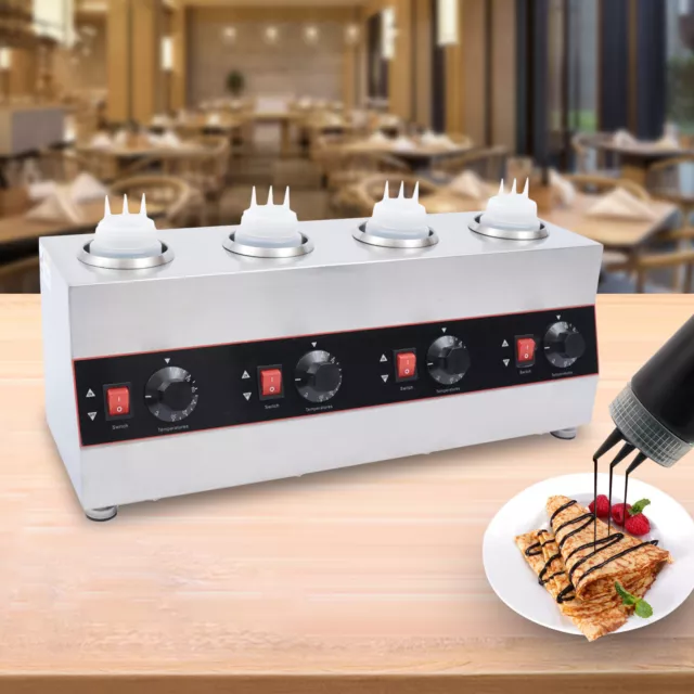 4 Flaschen Saucenwärmer Elektrische Soßenwärmer Marmelade Saucen Dispenser 640W