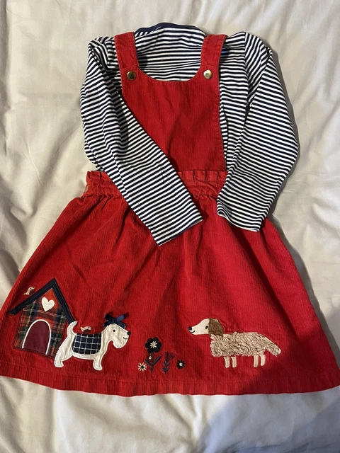 Abito da bambina TU Pinafore JoJo Maman Bebe top età 4-5 anni in perfette condizioni