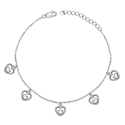 Simple & Unique 925 Argent Sterling Mini Bracelet Breloque Cœur Pour Femme